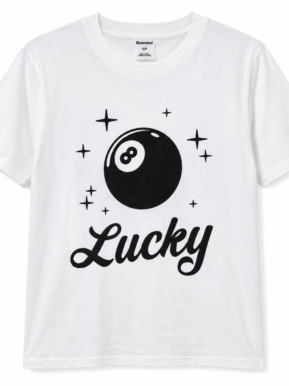 ‼️ 3/$30 ‼️ Bluenotes Lucky 8 Ball Graphic T-Shirt White Size Small NEW